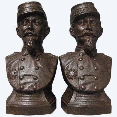 Pair De Chenets à l'Effigie De Napoléon III.