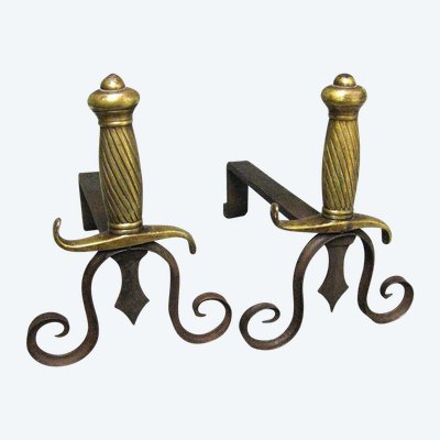 Pair of 19th century Arsenal Chenets.