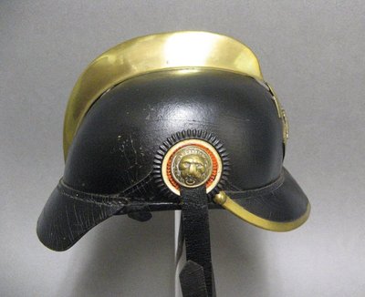 Fireman Helmet II Reich 14/18 War. Hessen WWI.