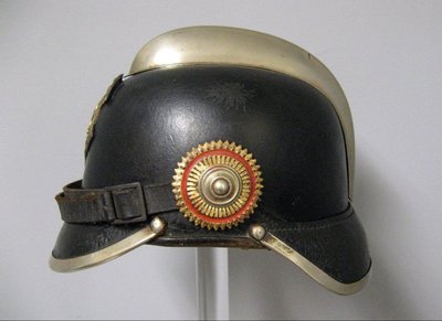 Feuerwehrhelm Aus Dem Zweiten Reich Krieg Von 14/18. Bremen WWI.