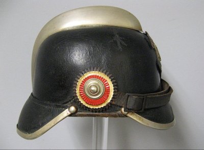 Feuerwehrhelm Aus Dem Zweiten Reich Krieg Von 14/18. Bremen WWI.