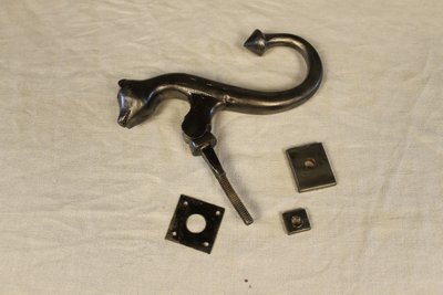 Wrought iron door knocker in the Haute Epoque style, complete 19th century