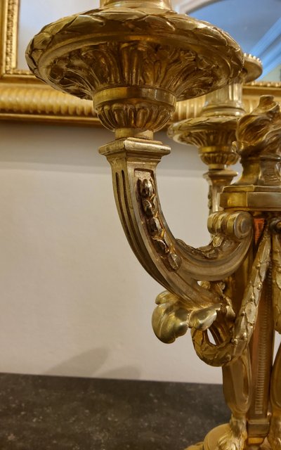 Coppia di candelabri in ormù in stile neoclassico secondo Delafosse JC. XIX secolo