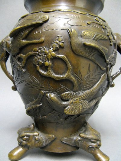 Bruciaprofumi in bronzo periodo Meiji Giappone Fine XIX secolo.