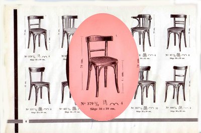 Set von 6 Bistrostühlen FISCHEL Frankreich 1932- Seltene Holzsitze- No Thonet, No Baumann