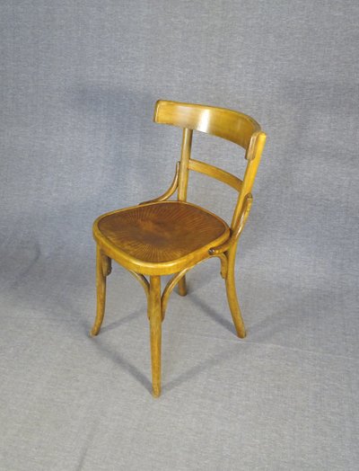 Set von 6 Bistrostühlen FISCHEL Frankreich 1932- Seltene Holzsitze- No Thonet, No Baumann
