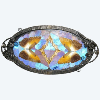Center De Table Art Nouveau Ailes De Papillons F. Billere .