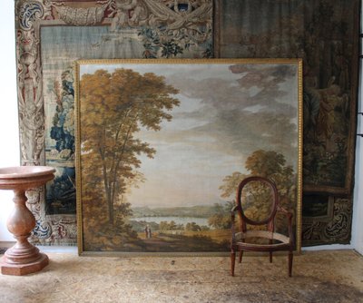 Large canvas painted in the Hubert Robert style, early 20th century