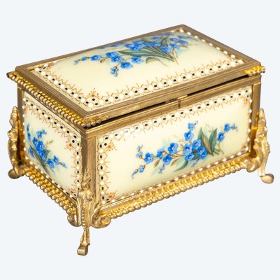 An enamel jewelry box, late 19th century