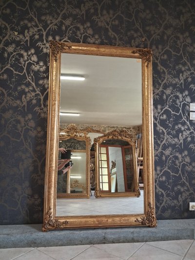 Engraved restoration period mirror 178 x 104