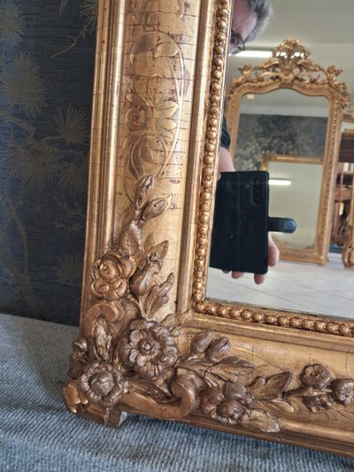 Engraved restoration period mirror 178 x 104