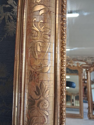 Engraved restoration period mirror 178 x 104