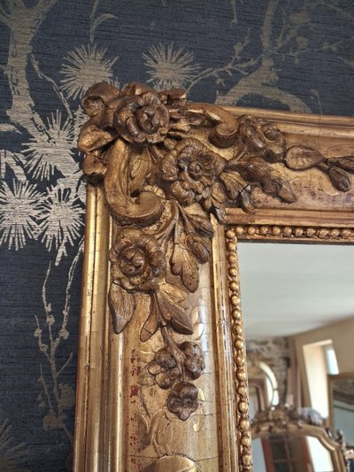 Engraved restoration period mirror 178 x 104