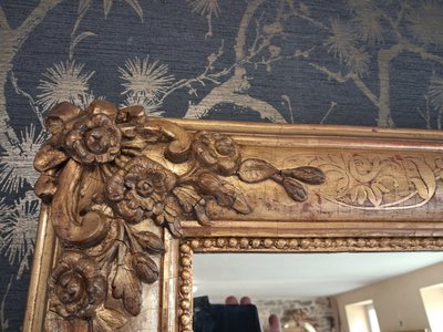Engraved restoration period mirror 178 x 104