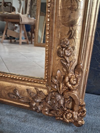 Engraved restoration period mirror 178 x 104