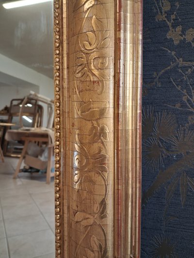 Engraved restoration period mirror 178 x 104