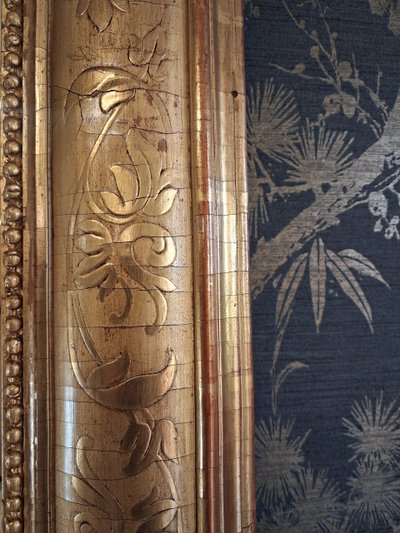 Engraved restoration period mirror 178 x 104