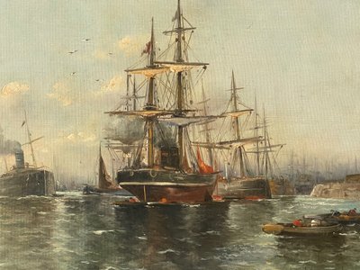 Boats in port circa 1900
