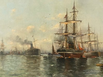 Boats in port circa 1900