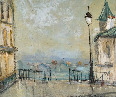 Serge Belloni (1925-2005) - Paris Le Belvedere Öl auf Holz um 1956