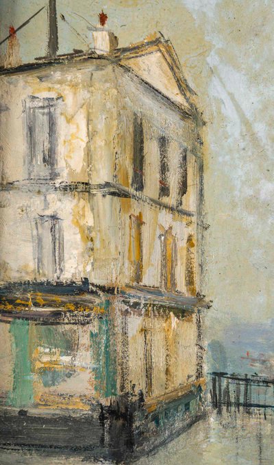 Serge Belloni (1925-2005) - Paris Le Belvedere Öl auf Holz um 1956