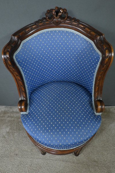Beech Swivel Harpist Chair, Louis XVI style - Early 20th century