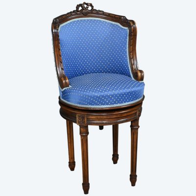 Beech Swivel Harpist Chair, Louis XVI style - Early 20th century