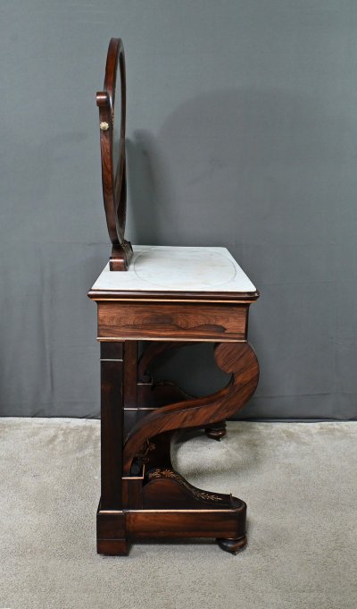 Coiffeuse en Palissandre et Marqueterie, époque Charles X – Début XIXe