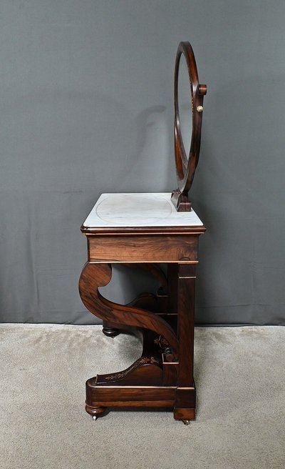 Coiffeuse en Palissandre et Marqueterie, époque Charles X – Début XIXe