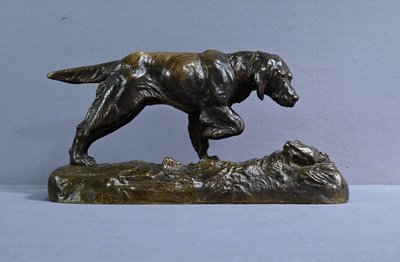 Bronze "Chien de Chasse" signed E. Samson - Late 19th century