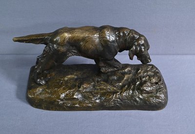 Bronze "Chien de Chasse" signed E. Samson - Late 19th century