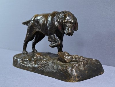 Bronze "Chien de Chasse" signed E. Samson - Late 19th century