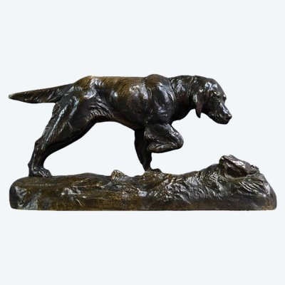 Bronze "Chien de Chasse" signed E. Samson - Late 19th century