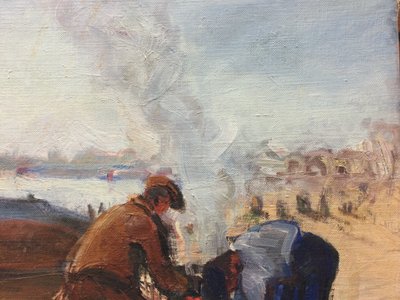 « Les calfats » huile sur toile 