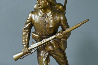 Bronzo "Le Chasseur Alpin", firmato E. Carlier - Fine del XIX secolo