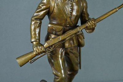 Bronzo "Le Chasseur Alpin", firmato E. Carlier - Fine del XIX secolo