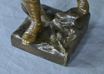 Bronzo "Le Chasseur Alpin", firmato E. Carlier - Fine del XIX secolo