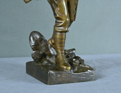 Bronzo "Le Chasseur Alpin", firmato E. Carlier - Fine del XIX secolo