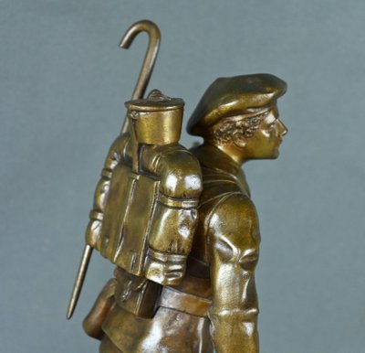 Bronzo "Le Chasseur Alpin", firmato E. Carlier - Fine del XIX secolo