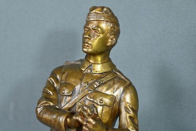 Fante scozzese in bronzo, firmato E.Carlier - Inizio XX secolo