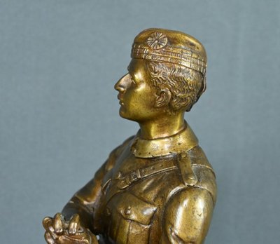 Fante scozzese in bronzo, firmato E.Carlier - Inizio XX secolo