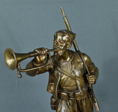 Bronzo "Le Zouave Trompettiste" di E. Carlier - Inizio XX secolo