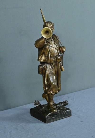 Bronzo "Le Zouave Trompettiste" di E. Carlier - Inizio XX secolo