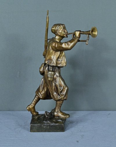 Bronzo "Le Zouave Trompettiste" di E. Carlier - Inizio XX secolo