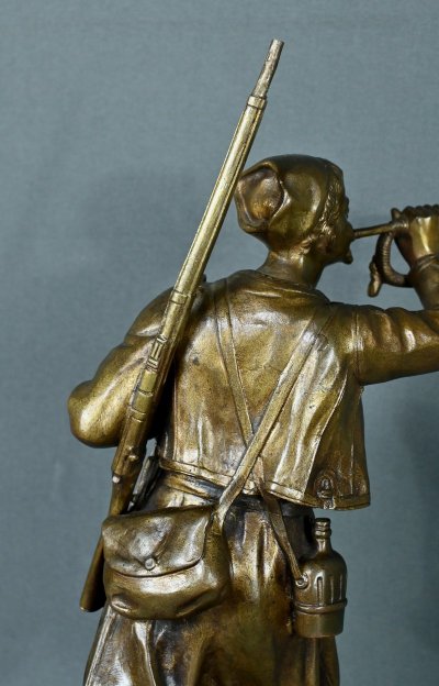 Bronzo "Le Zouave Trompettiste" di E. Carlier - Inizio XX secolo