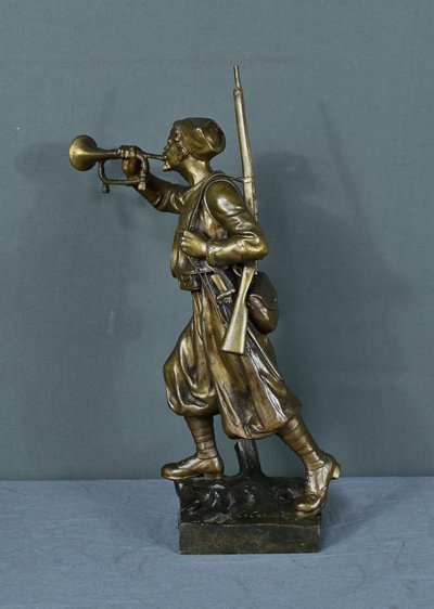Bronzo "Le Zouave Trompettiste" di E. Carlier - Inizio XX secolo
