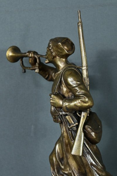 Bronzo "Le Zouave Trompettiste" di E. Carlier - Inizio XX secolo