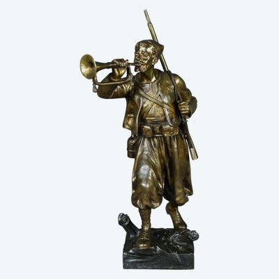 Bronzo "Le Zouave Trompettiste" di E. Carlier - Inizio XX secolo