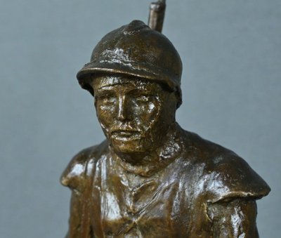 Bronzo "Souvenir de Souchez" di R. Paris - Inizio del XX secolo