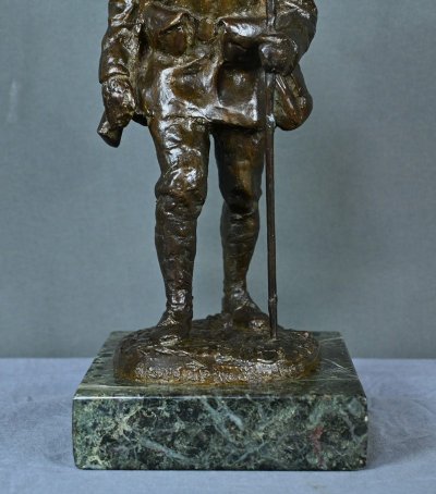 Bronzo "Souvenir de Souchez" di R. Paris - Inizio del XX secolo